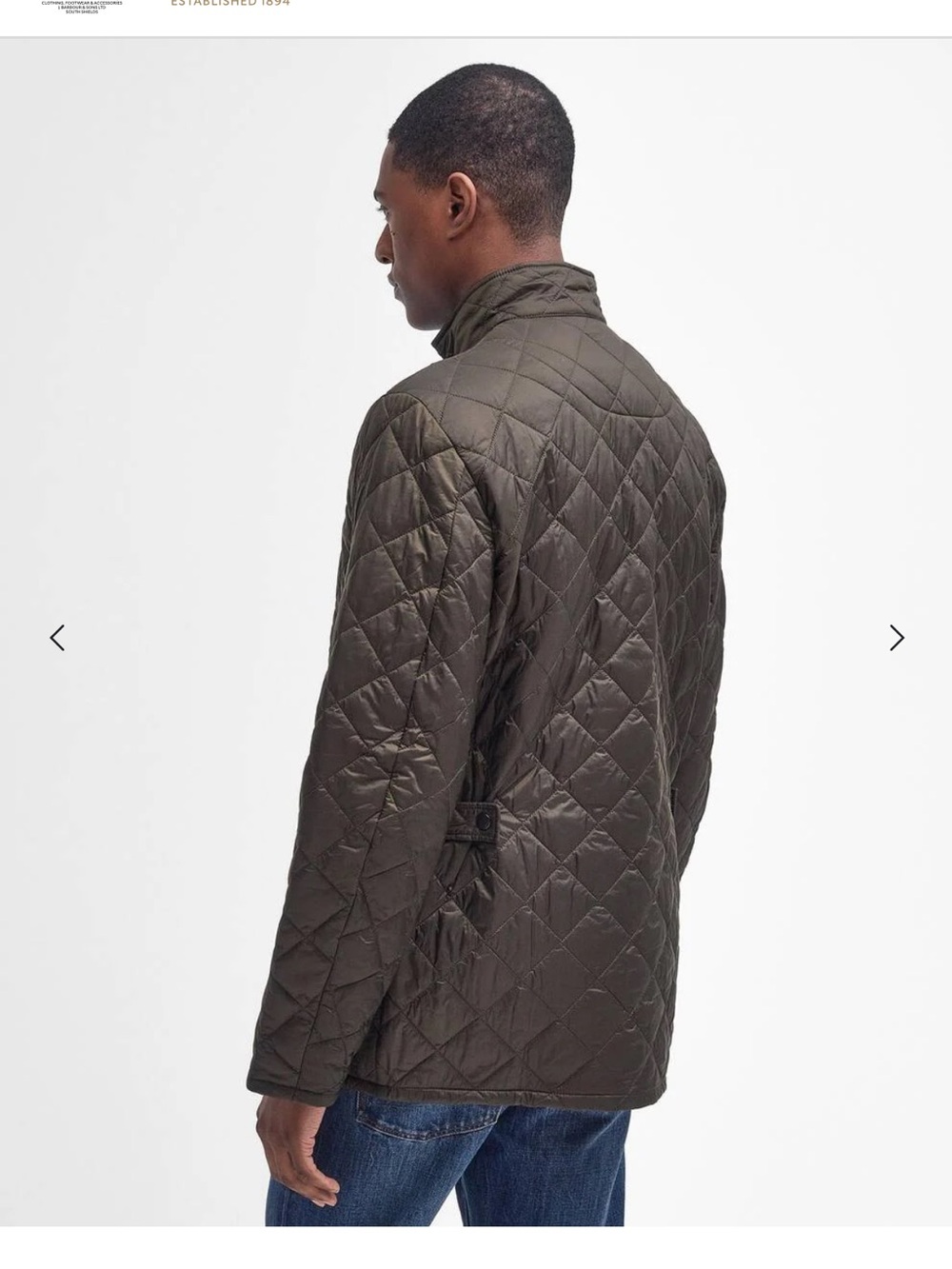 Barbour Flyweight Chelsea Quilted Jacket in Olive Size Medium - Picture 2 of 8